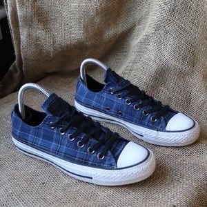 blue plaid converse